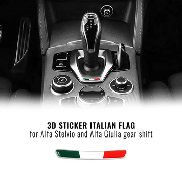 3D Sticker Italia per Leva del Cambio Alfa Giulia e Stelvio, Set da 2